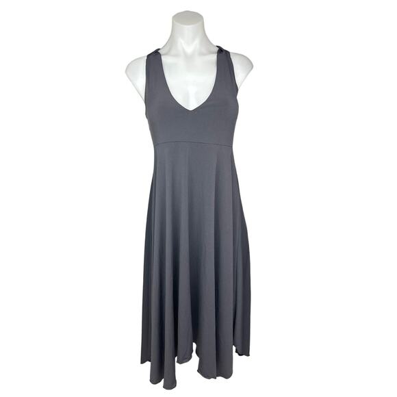 Moda International Gray Sleeveless Scoop Neck Crossback Fit & Flare Dress Size M - Picture 1 of 5